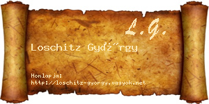 Loschitz György névjegykártya